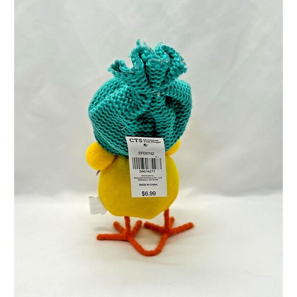 LITTLE HIPSTER CHICKEN~Decorative 7" Plush Figure w Glasses & Beanie Hat~ EASTER - Picture 4 of 10